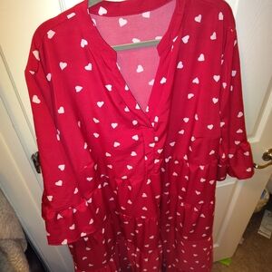 SHEIN Red Heart Maxi Dress